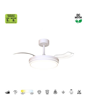 LUNA  S * VENTILADOR PEQUEÑO LED - BLANCO